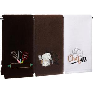 3 Pcs Funny Black White Kitchen Towels Absorbent Quick Dry Gnomes Utensils Fingertip Towels Chef Farmhouse Washcloth No Bixxhin' in My Kitchen Cotton Dishcloths for Home Supplies