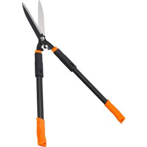 Hedge Shears, 31-Inch Garden Shears with Adjustable Handle, Sharp Blade & Comfortable Grip, Hedge Clippers for Hedges - Black/Orange