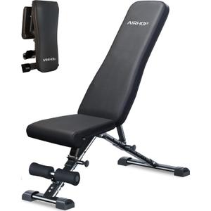 AIRHOP Upgraded Adjustable Weight Bench, Bench Press Full Body Workout, Quick Fold Space Saving, Workout Bench for Home Gym Strength Training