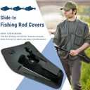 New Slide-in Fishing Rod Hip Holsters, Hands-Free Rod Holder for Fly & Bank Fishing, Quick Draw Waist Belt Inserte Pole Gear, Durable Adjustable Portable Fish Pole Holster (Black)