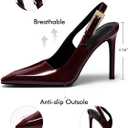 Coutgo Women's Slingback High Heels Pointed Toe Stilettos Metal Buckle Dress Party Pump Shoes, Size 7