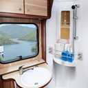 ABOOFAN Rv Shower Corner Storage Bar Adjustable Rod for Bathroom Organization Space-Saving Rv Bathroom Accessories Easy Installation for Toiletries and Essentials