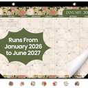 Desk Calendar 2026-2027, 18-Month Calendar Runs from January 2026 to June 2027, 17" x 12" Desktop or Wall Calendar, Perfect Monthly Calendar Planner for Home, Office, or School - Garden Repose, 1pcs