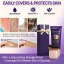 Waterproof Body Concealer With Body Brush for Leg & Body Makeup, Buildable Coverage Body Foundation for Uneven Skin Tone, Fine Lines & Dark Spots, Long-Lasting, Transfer-Resistant Natural Finish