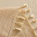 Sutuo Home Beige Boho Lace Curtains 96 inches Long for Living Room Dining Room,Sheer Window Curtains Farmhouse Privacy Crochet Vintage Tassels Rustic Victorian Style Rod Pocket Decor, 2 Panels 50" W