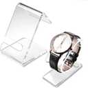 Thinp 2 Pcs Clear Watch Display Stand, 2 Sizes Single Watch Stands Acrylic Watches Holder Stand for Men Bracelet Display Stands for Women Mens