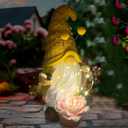 Garden Gnomes Outdoor Decor Solar Gnomes Statue Waterproof for Outside,Lawn,Patio,Garden Gifts for Mom Women,Garden Gnomes for Yard