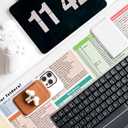 Excel Cheat Sheet Desk Pad, 31.5"x11.8", Waterproof Extra Large Excel Shortcut Mat with Stitched Edges, Anti-Slip Excel Mouse Pad for Office Desk, MS Excel/Word Shortcuts (White Shortcut Key B)