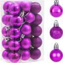 30ct Christmas Ball Ornaments, 2.36" Shatterproof Christmas Tree Decorations, Perfect Hanging Ball for Indoor/Outdoor Holiday Party Decor (Purple)