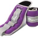 Ankle Weights for Men Women Kids, Leg Arm Wrist Weights with Adjustable Strap for Running, Gymnastics, Aerobics, Gym, Fitness (0.5 lb x 2 (1LB Pair), Purple)