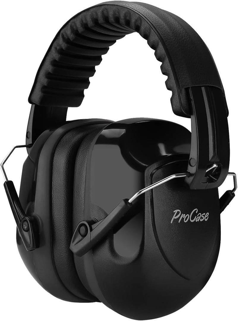 ProCase Noise Reduction Ear Muffs, Sound Proof Ear Protection, NRR 28dB Noise Cancelling Headphones for Adults Kids Autism, Hearing Protection for Shooting Gun Range Mowing -Black (1 - 1 Black)