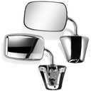 PZ Door Mirrors Compatible with 1988-1999 Chevy GMC C1500 C2500 C3500 K1500 K2500 K3500, Manual Adjustable Driver and Passenger Side View Mirrors with Manual Folding Pair Set Chrome