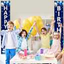 Blue Silver 13th Birthday Door Banner Decorations, Happy 13 Birthday Party Porch Banner for Boys, Sweet 13 Year Old Birthday Party Supplies