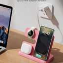 Wireless 3 in 1 Charging Station for Samsung, Phone and Watch Charger for Galaxy S25 Ultra/S24/S23/Z Fold, Wireless Charging Dock for Samsung Watch Galaxy 8/7/6/5, Galaxy Buds 3/2/Pro