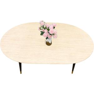 LIBERECOO Oval Fitted Vinyl Tablecloth - Cream Wood - 68" x 48" (Oval) - Waterproof, Elastic Edged for Secure Fit, Easy to Clean Plastic Table Cover