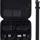 L LTGEM Medium Camera Case Bag Compatible with Canon/Sony/Nikon DSLR Mirrorless Camera and Multiple Lens, Hard Travel Carrying Case with 3 Dividers and Shoulder Strap, Black