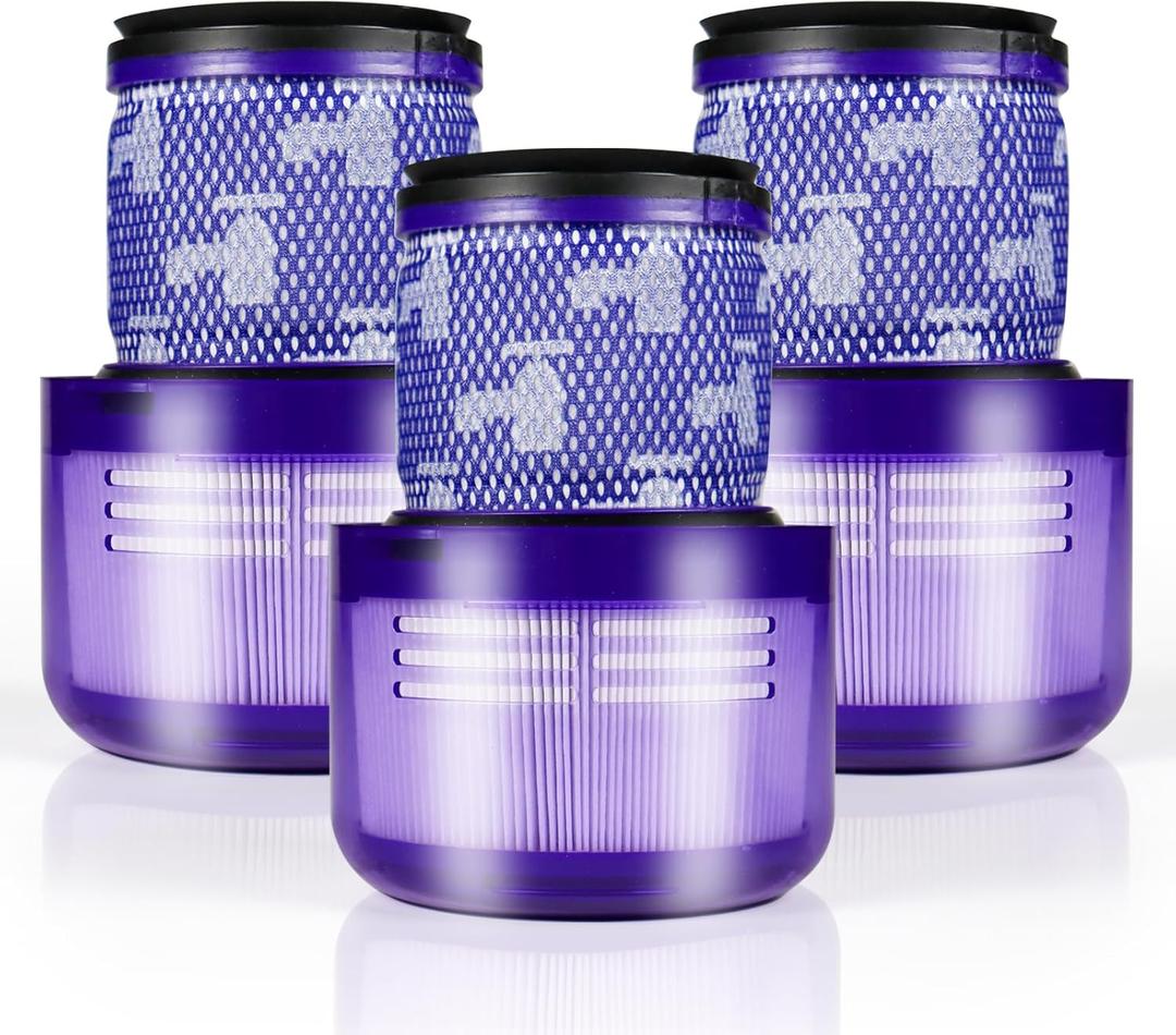 3 Pack Vacuum Filter Compatible with Dyson V11 Animal, V11 Torque Drive, V11 Extra, V11 Complete, V15 Detect, V15s Detect Vacuum Cleaner, Replacement Filter Part No. 970013-02