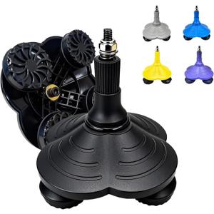 Cane Tips 3/4 Inch Extra Wide Heavy Duty Base Self Standing Cane Tip, 360Pivoting Quad Base for All Terrains, Shock-Absorbing and Non-Slip (Obsidian Black)