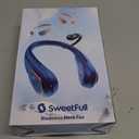 SWEETFULL Portable Neck Fan 360 Cooling Bladeless Personal Fan | No Hair Twisting - 4000mAh USB Rechargeable Wearable Fan for Travel, Birthday Gifts for Men, Women, Mom, and Dad (A1 Blue)