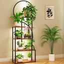 Plant Stand Indoor with Grow Lights, Large Plant Stands for Indoor Plants Multiple, 67" Tall Plant Shelf Indoor with 5 Lights Tiered Plant Holder, Lighted Corner Plant Stand for Home Decor