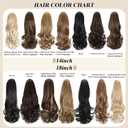 Claw Clip Ponytail Extension Blonde 18" Long Wavy Ponytail Clip in Hair Extensions for Women Curly Natural Layered Pony Tails(Light Brown With Blonde Highlights)