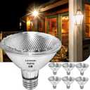 Par30 Short Neck Halogen Flood Light Bulbs, 50W120V 2700K Warm White Dimmable High Brightness, E26 Base, Great for Accent Lighting, Tracking, Recessed Bulb, 6pcs