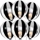 Katchon, Big 22 Inch Black and Silver Balloons - Pack of 6, Silver and Black Balloons For Graduation Decorations 2026 | Black Silver Balloon for Black and White Party Decorations | Birthday Decoration