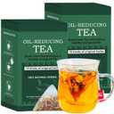 Oil-Reducing Tea, 10 Herbal with Excellent Formula, Organic Oil Cleansing Tea for Liver, Chinese Herbal Tea (30 Tea bags / 2 Box), No BB Date