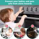 Stove Knob Covers for Child Safety 5 Packs Babepai Upgraded Double-Key Design Universal Size Baby Safety Gas Oven Knob Covers Stove Guard Kid Proofing