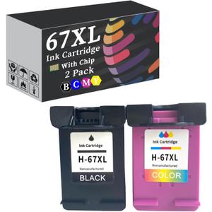 Compatible for 67XL Ink Cartridge Replacement for Deskjet 1255 2721 2722 2723 2724 2725 Printer 2 Pack Compatible for 67XL Ink Cartridge Replacement for Deskjet 1255 2721 2722 2723 2724 2725 Printer 2 Pack