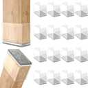 Rectangle Chair Leg Protectors for Hardwood Floors,16 PCS Silicone Covers to Protect Wood Tile Floors Felt Pads Furniture Leg Caps Reduce Noise. Easy to Move.(Clear,0.75 x 1 Inch,Rectangular)
