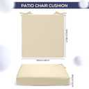 Preboun 6 Pack Outdoor Chair Cushions 19" x 19" x 3" Patio Waterproof Fade Resistant Seat Cushions with Ties Replacement Chair Pads for Patio Furniture Garden Sofa Couch (Beige)