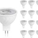 MR16 LED Bulb,Dimmable 3000K led light bulbs, 12&36V GU5.3 Flicker-Free Landscape Track Recessed Lighting Bulb,Suitable for path, courtyard, garden, outdoor and indoor landscape lighting. 12 Pack.