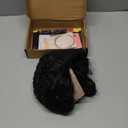 Short Curly Wigs for Black Women Soft Black Big Curly Wig with Bangs Afro Kinky Curls Heat Resistant Natural Looking Synthetic Wig for African American Women Black