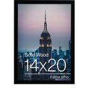 Frame Amo 14"x20" Solid Wood Picture Frame, 1" Wide Border, Smooth Finish, Acrylic Front
