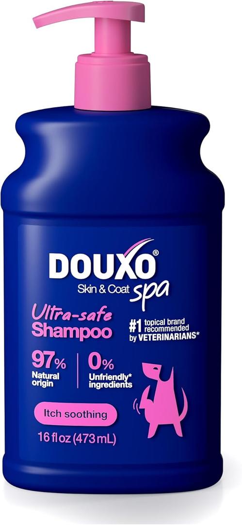 DOUXO Skin & Coat SPA - Ultra-Safe Sensitive Skin Soothing Shampoo, 16 fl oz, Skin-Friendly Formula Cleans and Soothes, Leaves The Coat Soft and Radiant