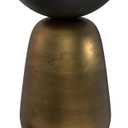 SIMPLIHOME Clement Cast Aluminum Side Table, 15.25" Round, 24" Tall, Black Nickel/Antique Brass, Industrial Hourglass Design for Living Room