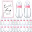 Roowest Bottle Chug Baby Shower Games Favors Including 18 Pcs Bottles with 1 Bottle Chug Wooden Sign for Gender Reveal Baby Shower Party Supplies(Pink,Bow)