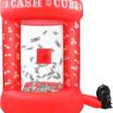 5 FT Inflatable Cash Cube Booth Inflatable Money Machine Booth Money Blower Machine Cash Grab for Adults Game Activity Events (No Blower Included)(Red)