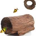 Betta Wood Tunnel Tube,Betta Fish Toys Hideout for Aquarium Fish Tank Decorations-Reptile Hide-Snake Hide-Cave for Turtle Habitat Shelter for Crayfish Shrimp and Other Aquatic Pets 5.5-7.1" (single hole)