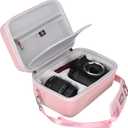 FBLFOBELI EVA Travel Storage Case for Canon EOS Rebel T7 / T8i / T5 / R50 / R100 DSLR Camera with 18-55mm Lens, Camera Protective Waterproof Carrying Bag (Case Only) (Pink)