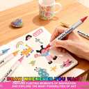 60 Colors Dual Tip Acrylic Paint Pens Markers Dual Tip Markers Art Canvas Kit Paint Brushes for Canvas Painting Drawing Graffiti Waterproof and Colorfast