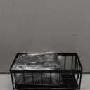 Kitsure Sponge Holder for Kitchen Sink - Rustproof Stainless Steel Sink Caddy Organization and Storage Essentials with High Brush Holder, Home Decor Accessories, 7.9" x 3.7" x 6.2", Black