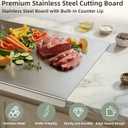 2-Piece Stainless Steel Cutting Board with Lip, Kitchen Chopping Board for Cutting Meat, Veggies and Fruit, 16 12 0.8 inch