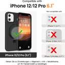 Soft Liquid Silicone Case for iPhone 12/12 Pro with Magnetic Invisible Stand, Military Grade Shockproof Protection, Anti-Scratch Microfiber Lining Covers for iPhone 12/12 Pro, Black