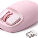 YUNZll C1 Silicone Wireless Mouse, Tri-Mode 2.4G/USB-C/Bluetooth Mouse, 4800 DPl Optical Tracking, 6 Adjustment Levels,Customize Mice for Laptop, Computer, iPad, MacBook (Pink)