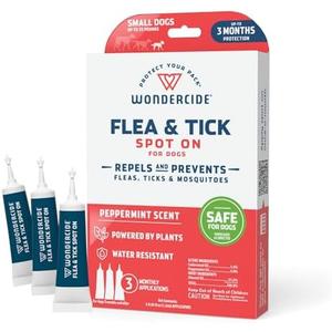 Wondercide - Flea & Tick Dog Spot On - Flea, Tick, and Mosquito Repellent, Prevention for Dogs with Natural Essential Oils - Up to 3 Months Protection - Small 1 Tubes of 0.05 oz