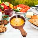 Angoily Wooden Noodle Bowl with Handle Multi-Functional Salad Mixing Bowl for Soup Fruits Cereal and Snacks Compact 1.77 Inch Size for Kitchen and Dining Use