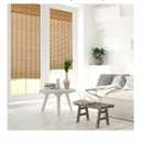 THY COLLECTIBLES Cordless Bamboo Roman Window Blind Sun Shade, Light Filtering Roman Shades with 8" Valance