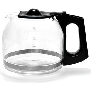 12-Cup Replacement Glass Coffee Carafe Compatible with Black and Decker Coffee maker Model CM0915BKD, Black Handle with Extra Lid, Product Height: 5.9 inch.